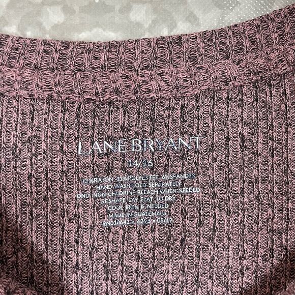 Lane Bryant Women's Plus Size Pink & Black Marled Tunic Sweater - Size 14/16W - Picture 5 of 6